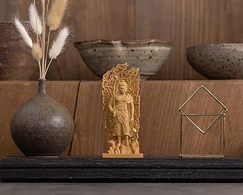 Amazon.co.jp: 極小仏 不動明王 11.5cm（木製：ツゲ 金泥仕上